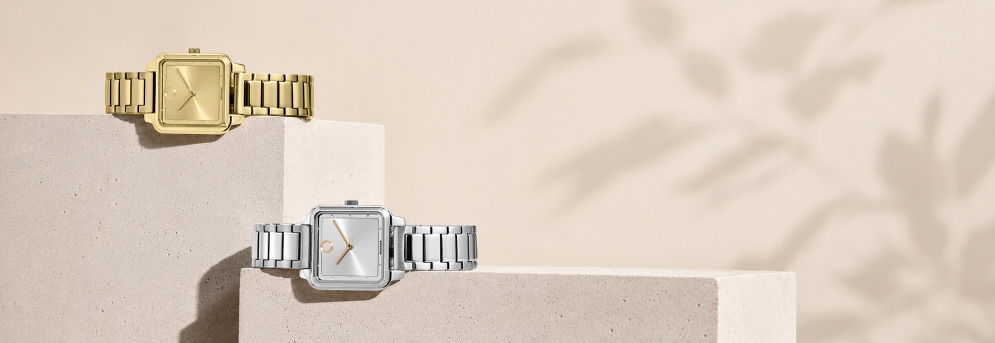 Movado Trend silver and gold womens watches with shaped cases