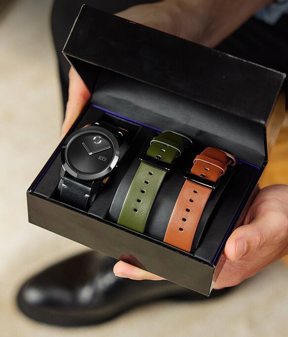 Movado Trend Impulse gift set with interchangeable leather straps