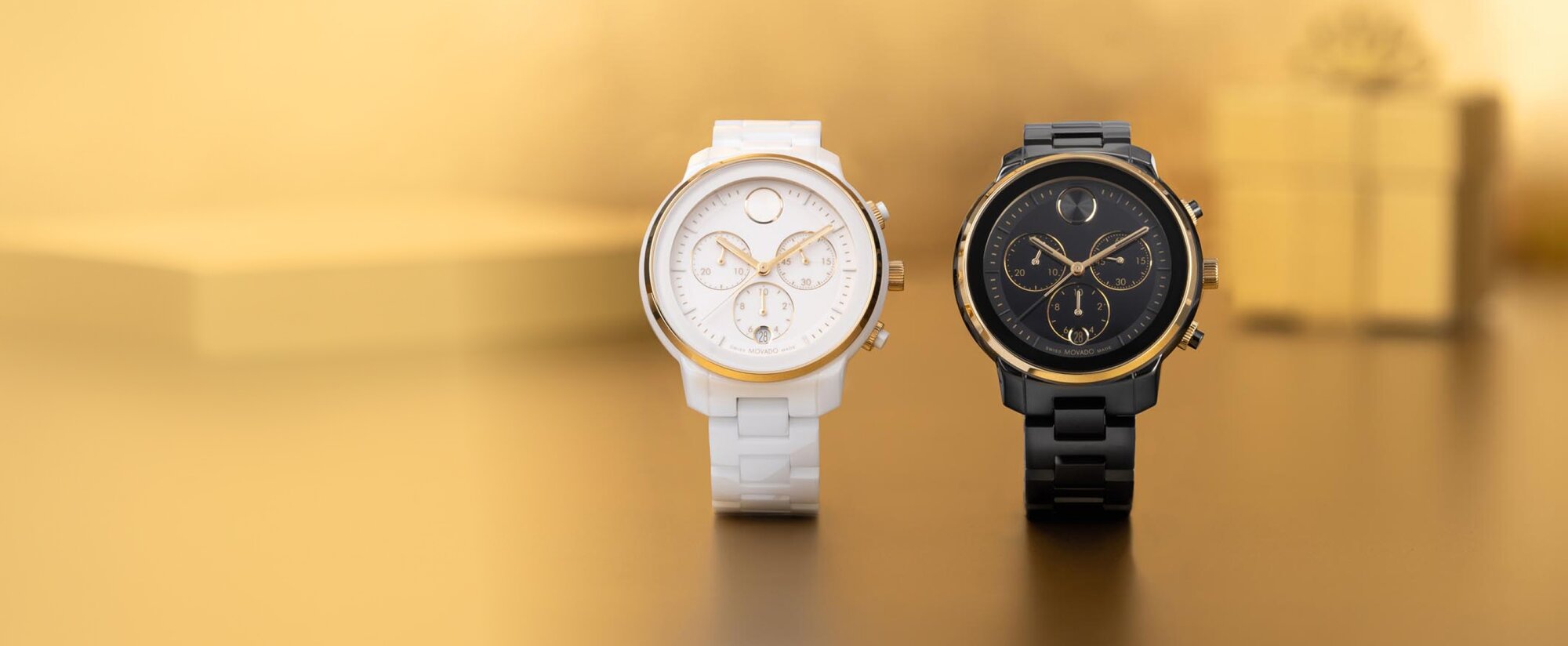 Movado Trend Sport ceramic watches in black and white