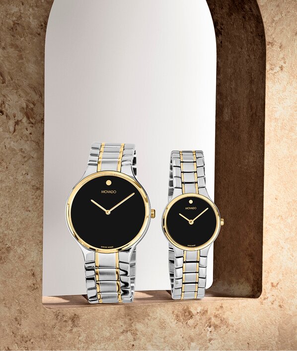 Movado Serio two tone bracelet his and her watches