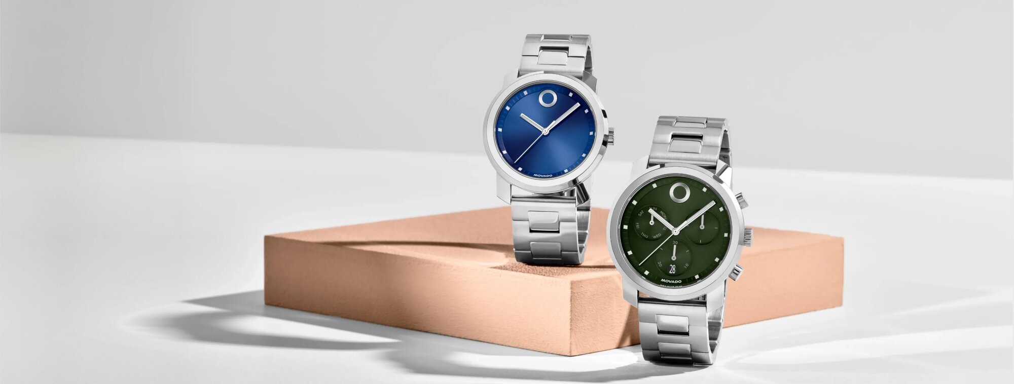 Movado active sport watches with red and blue dial