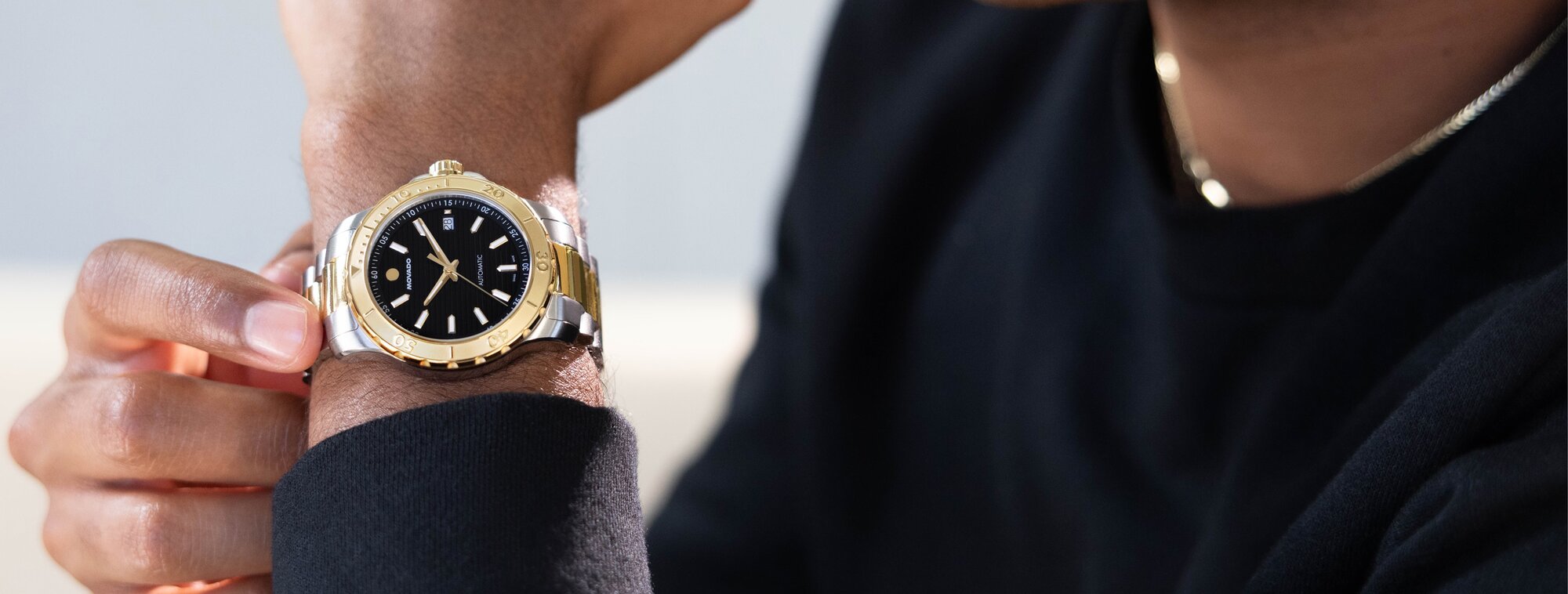 Movado two tone active sport watch on model