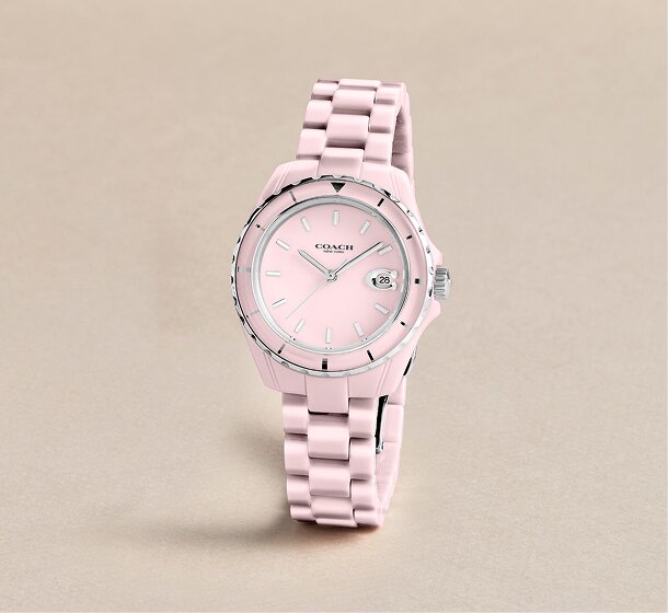 Coach Preston pink ceramic watch