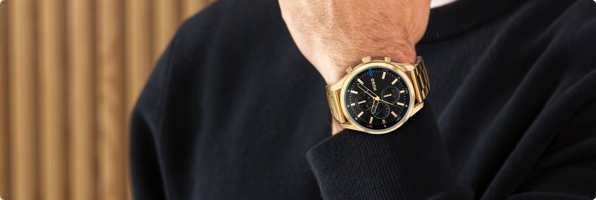 Hugo #Chase men's watch on model