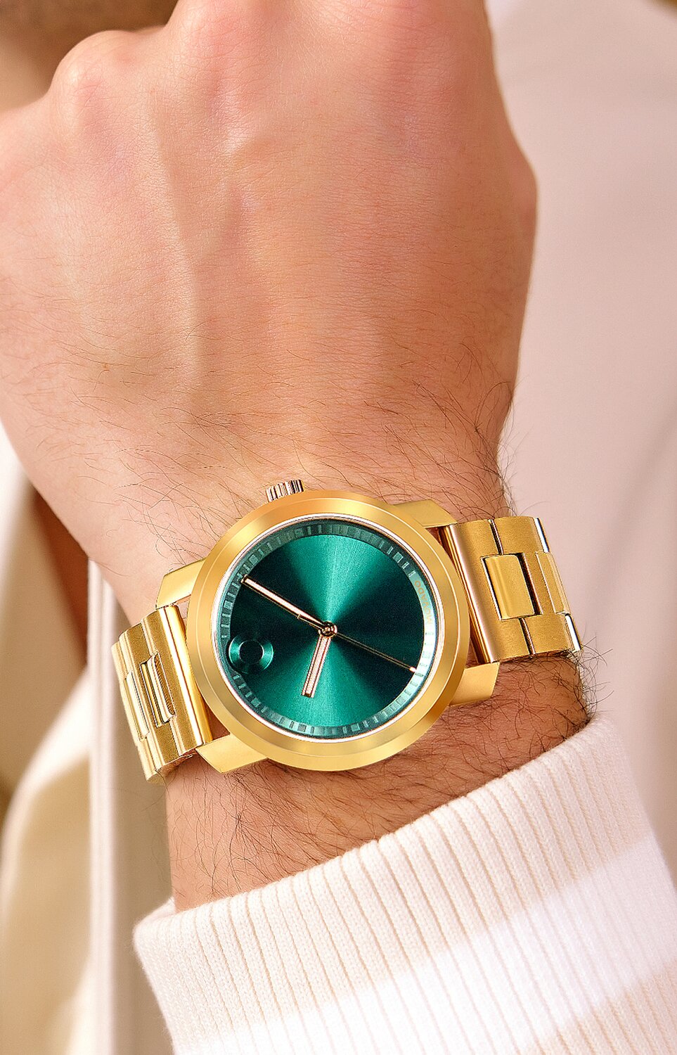Movado Trend Propel watch with green dial on model