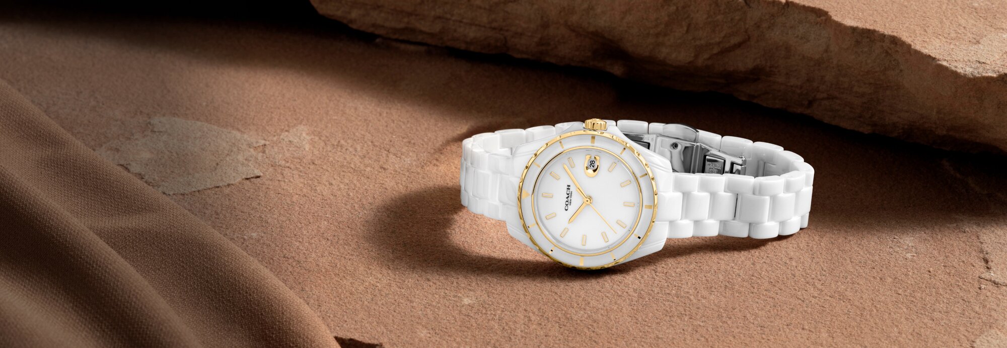Coach Preston white ceramic watch
