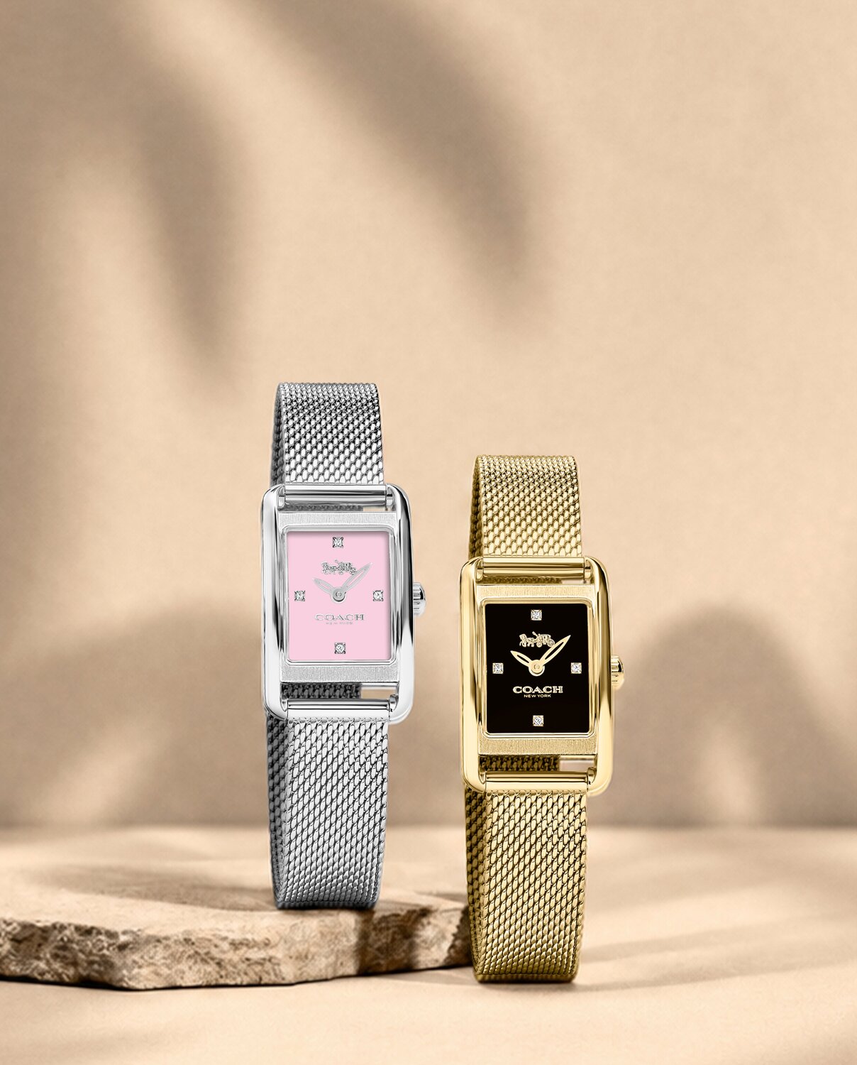 Coach Allie mesh in stainless steel and gold