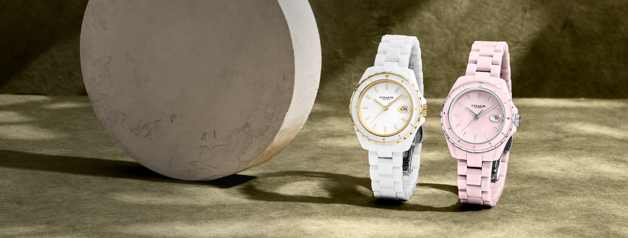 Coach Preston white and pink ceramic watches