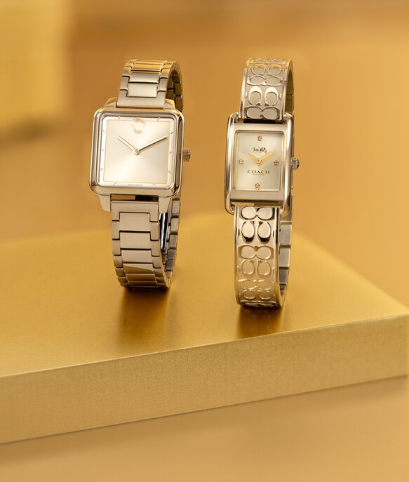 Movado and Coach gold watches