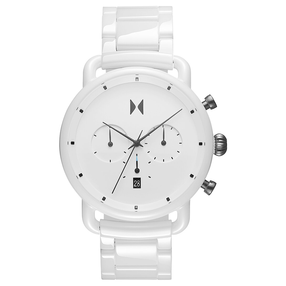 Blacktop ceramic men's watch in white