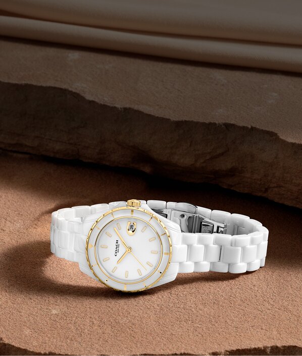 Coach Preston white ceramic watch