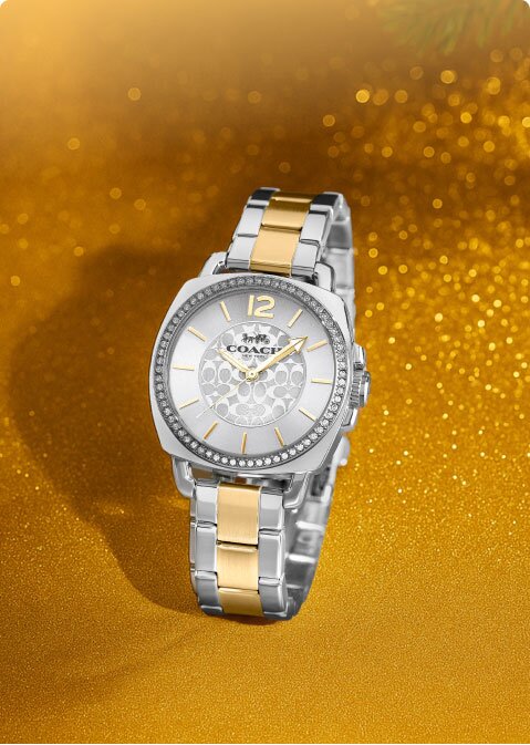 Coach Boyfriend two tone bracelet with crystals