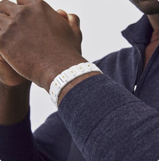 Movado SE Ceramic men's bracelet on model