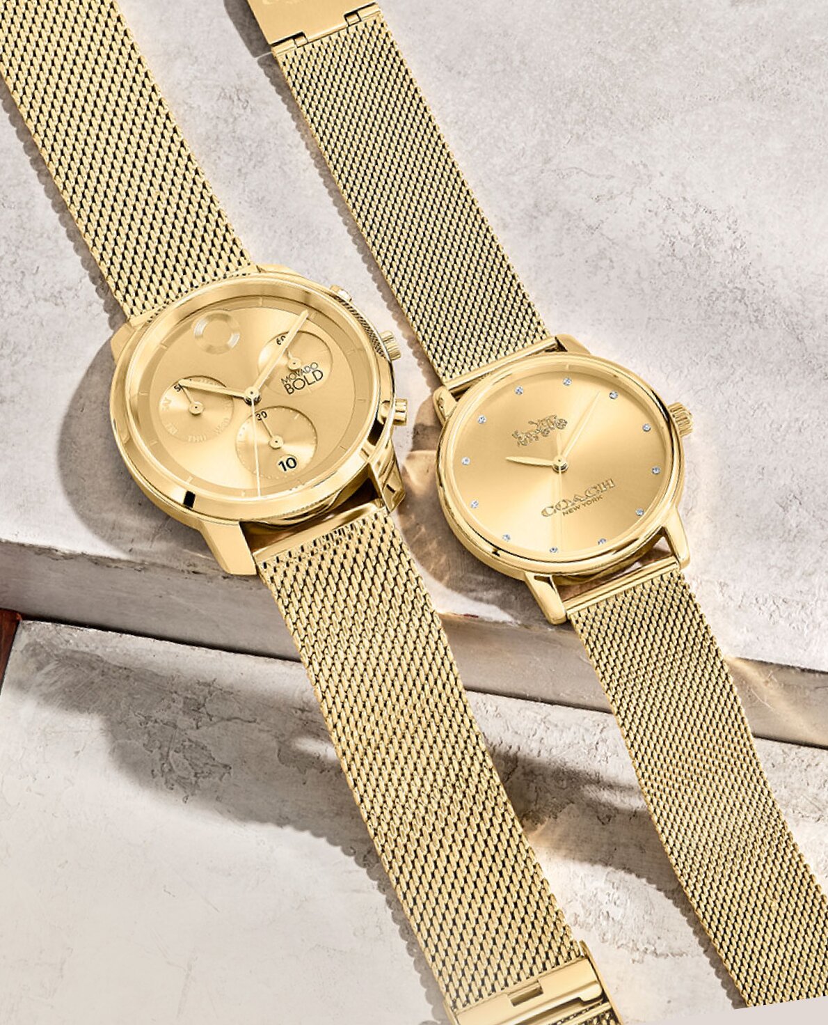 Picture of Movado Signature white strap watch on figure