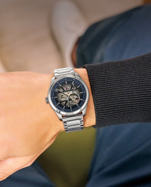 Tommy Hilfiger mens watch on model