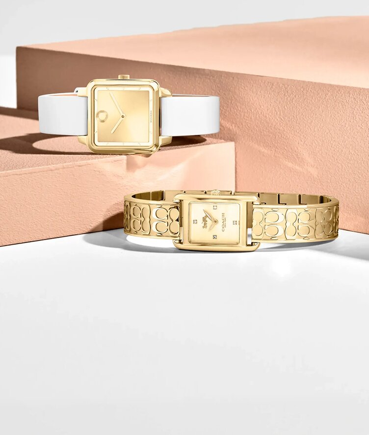 Coach and movado womens watches with shaped cases
