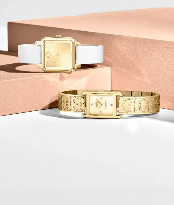 Coach and movado womens watches with shaped cases