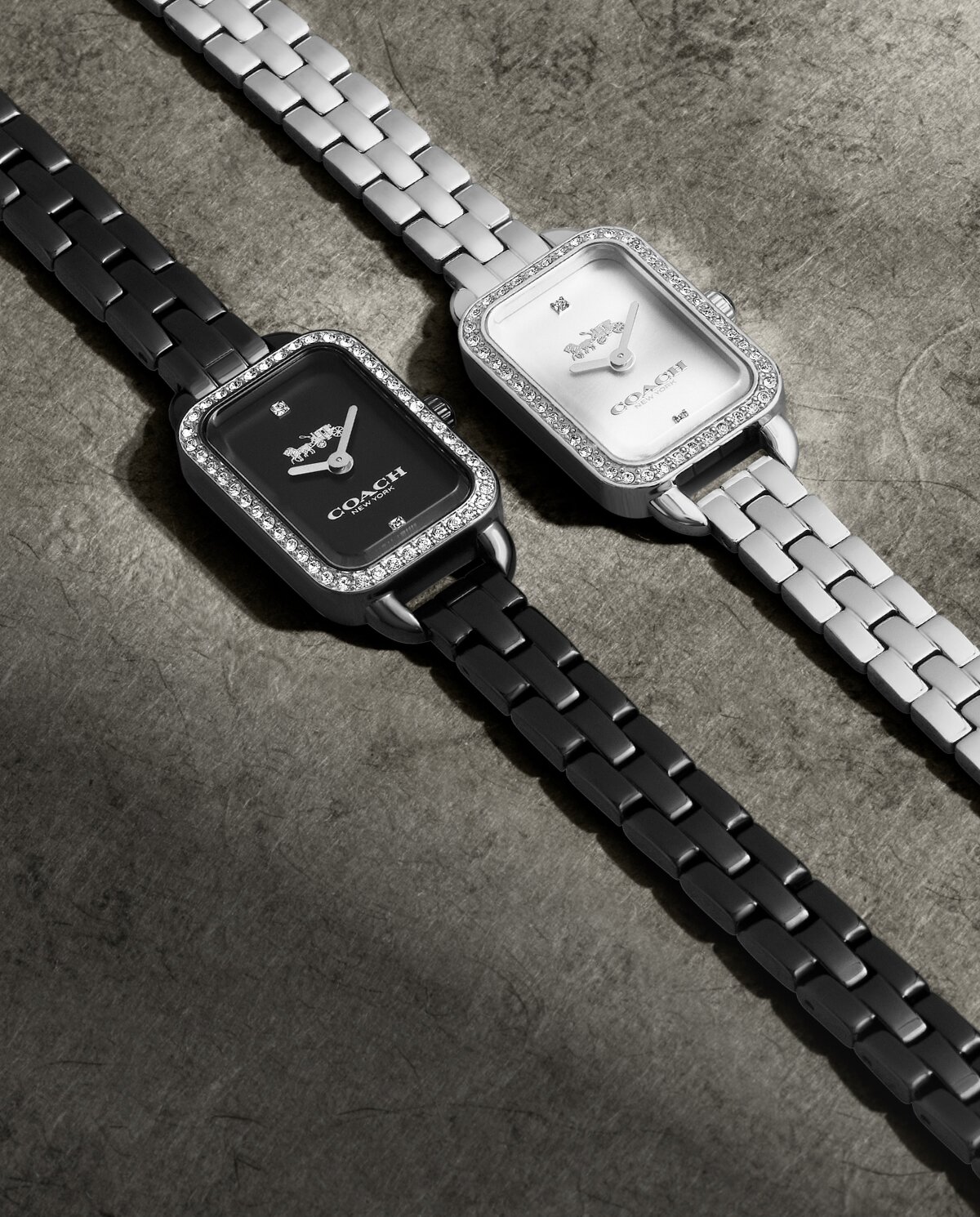 Coach Ludlow black plated and stainless steel bracelets