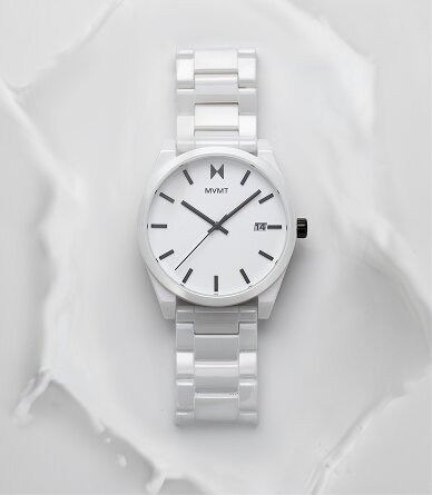MVMT white ceramic Element watch
