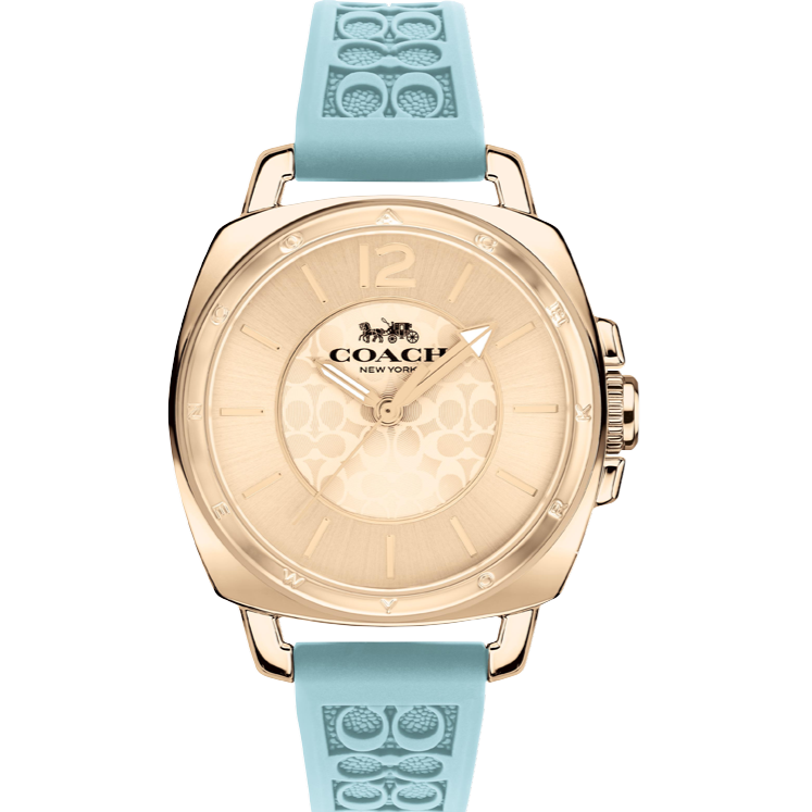 Picture of Coach Boyfriend watch with blue rubber strap