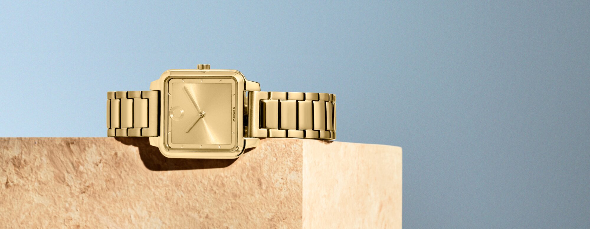 Movado Trend gold plated bracelet with square dial