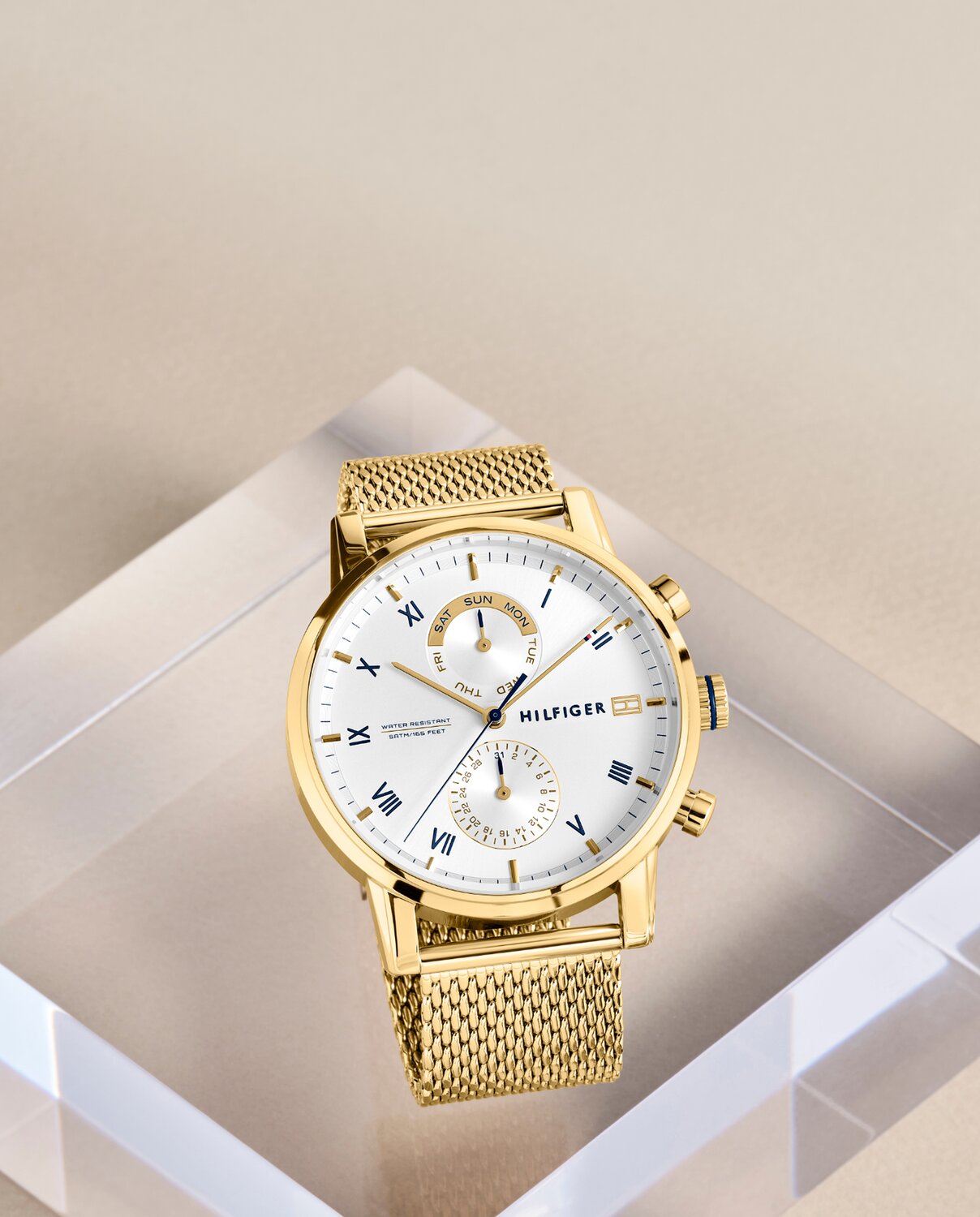Tommy Hilfiger men's gold plated mesh bracelet