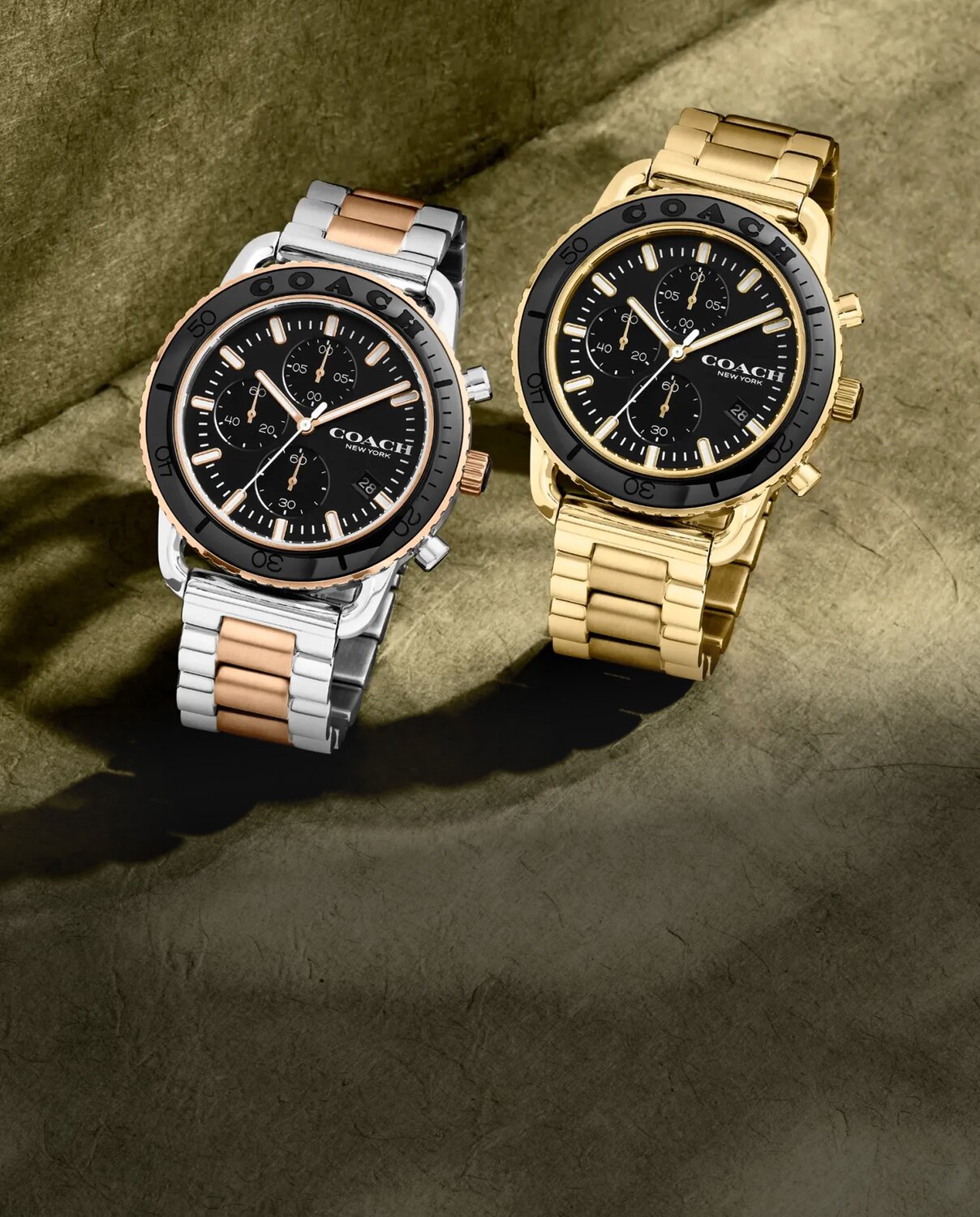 Coach men's cruiser in two tone and gold 