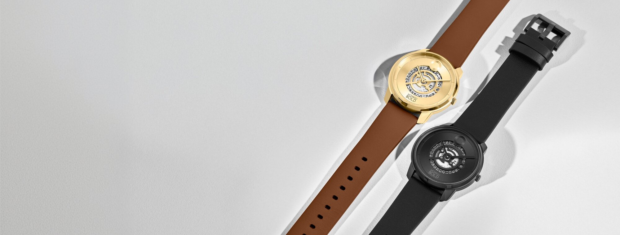 Movado Trend Black and Brown leather straps