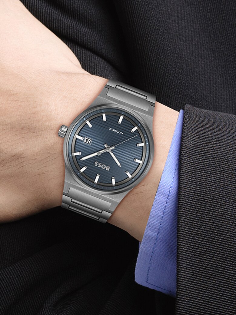 Tommy Hilfiger men's ionic plated black steel bracelet watch