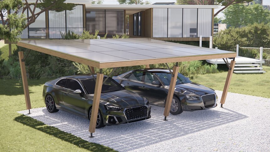 Carport solaire 2 places