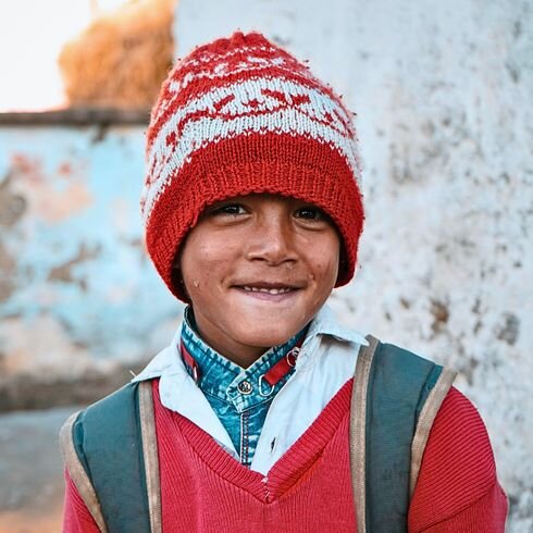 Family receiving Ramadan food basket
