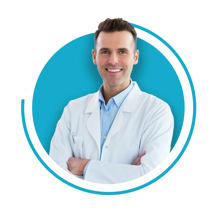 Pharmacist smiling with turquoise digital ring