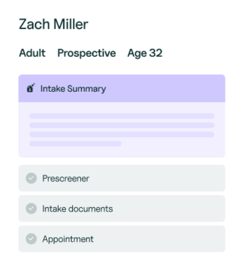 Intake Summary modal