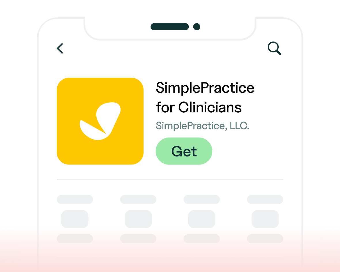 SimplePractice for Clinicians download screen on app store