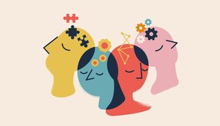 emotional intelligence illustration showing various people thinking