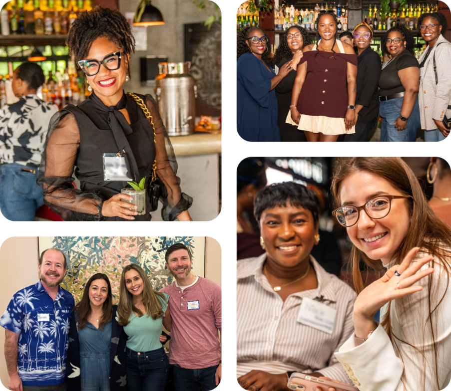 Collage of practitioners at meetups