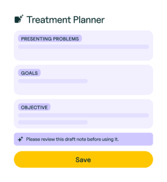 Treatment Planner modal