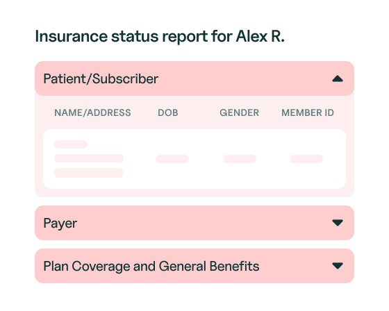 Insurance status report for client