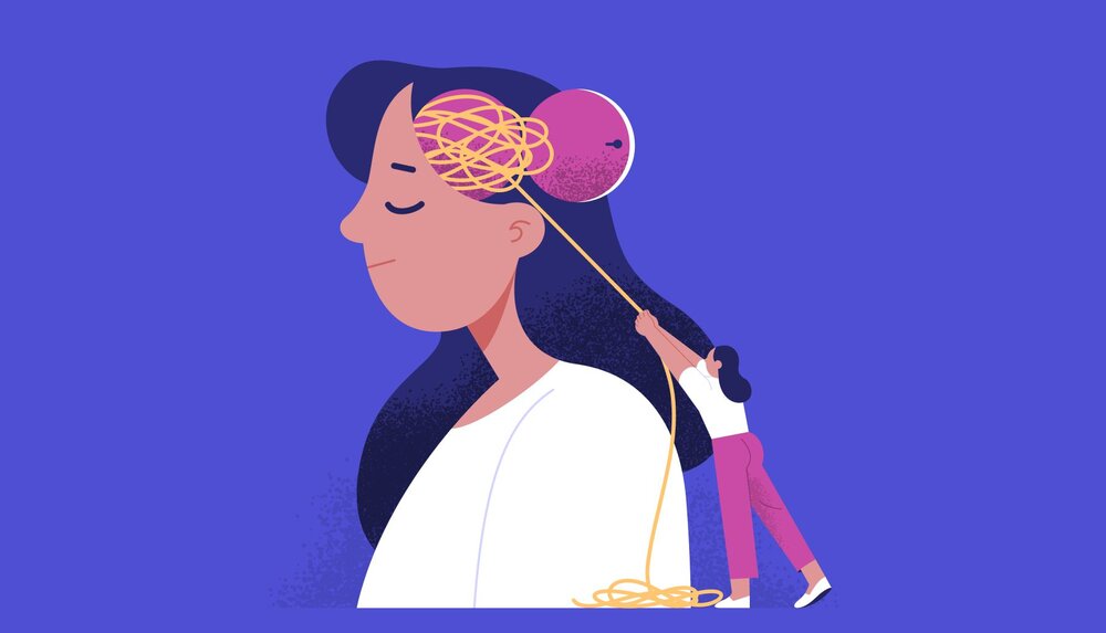 illustration of person pulling a string from their head and developing discrepancy