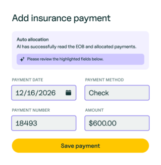 Insurance payment auto-fill