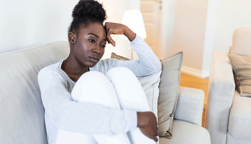 woman with postpartum depression