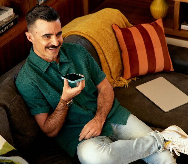 Person on couch talking to specialist