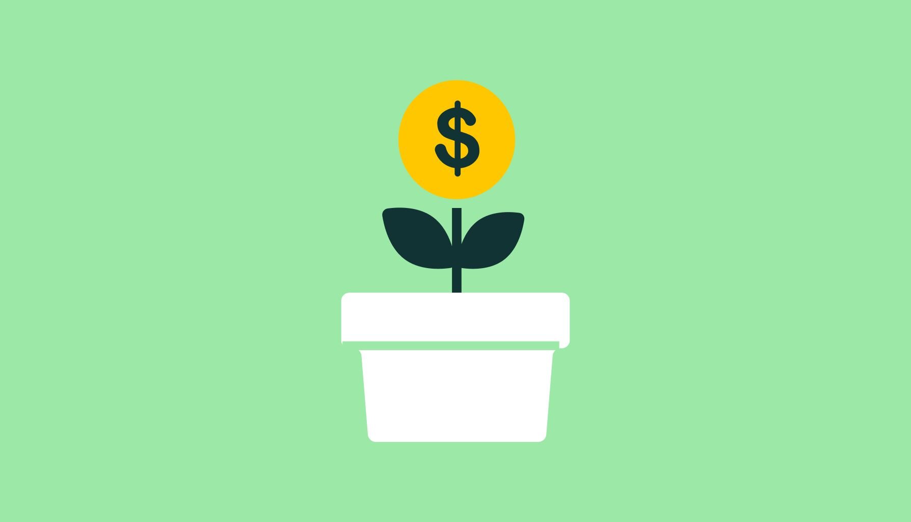illustration of a plant with a coin at the top of the plant