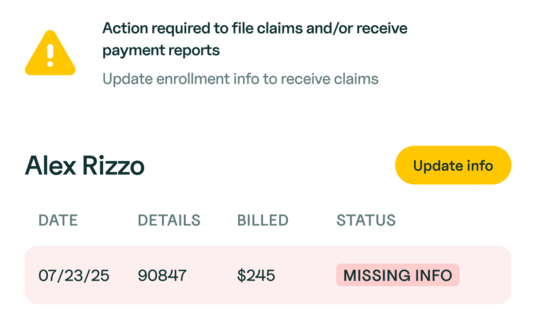 Error checks "action required" banner