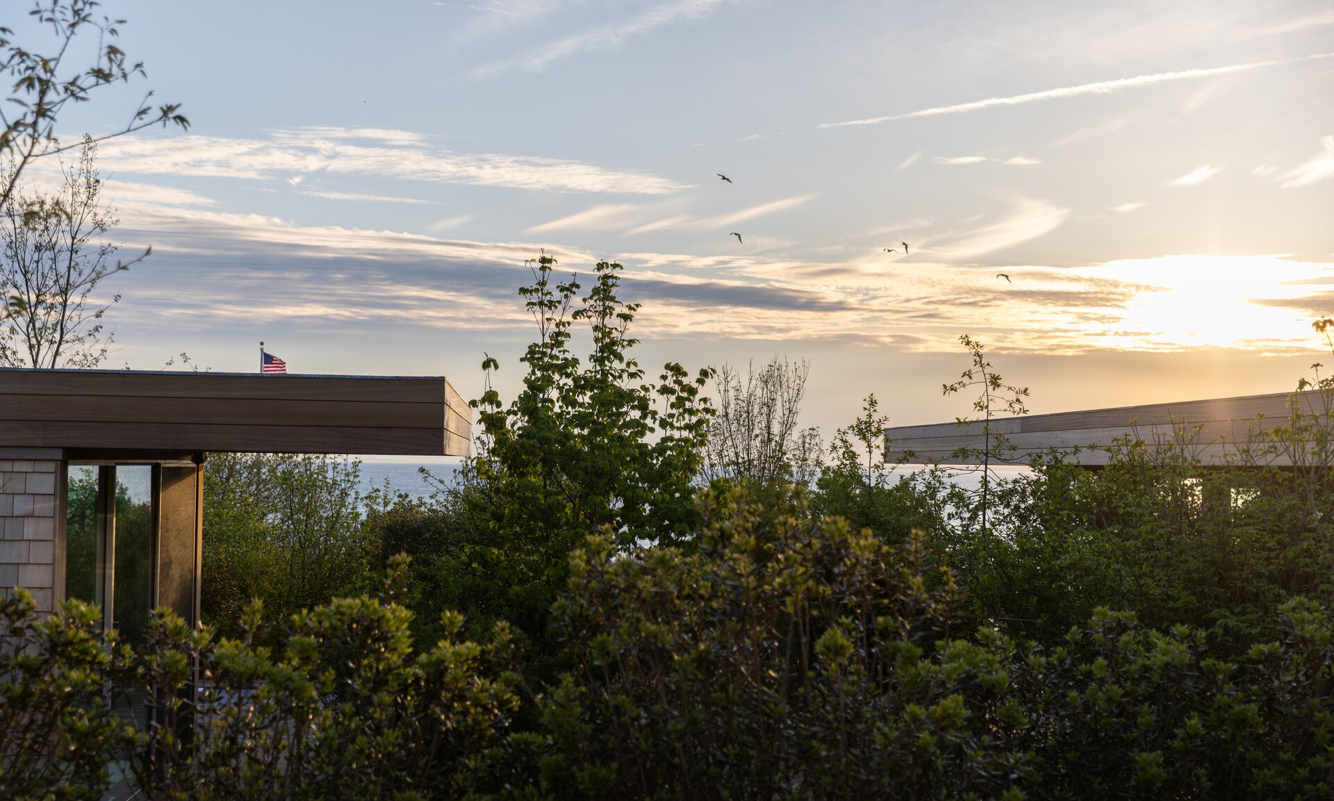 Sunset cottage water view