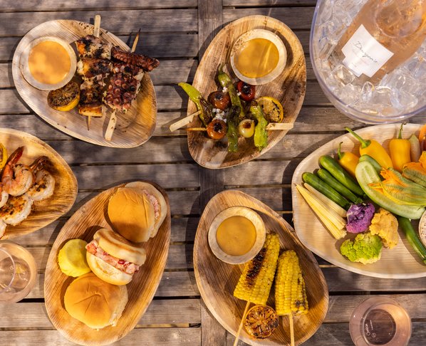 Assortment of dishes at the Beach Club at Duryea's Orient Point