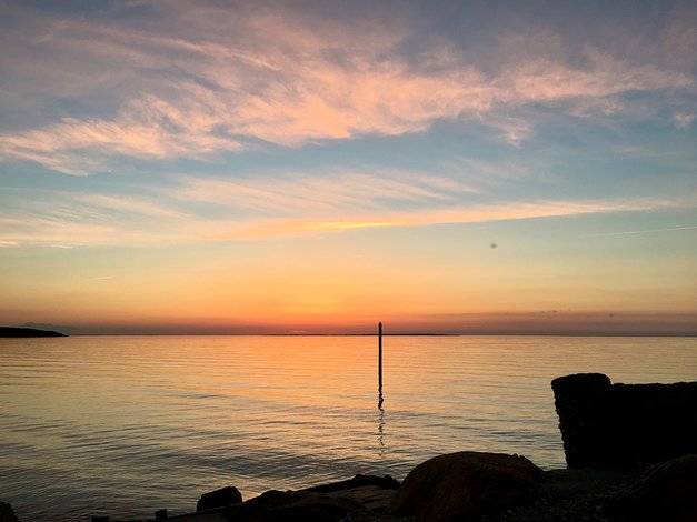 Sherbert sky at sunset at Duryea's Montauk