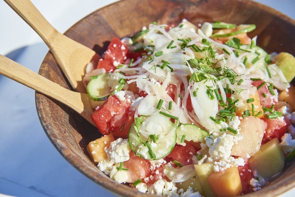 Greek Melon salad at Duryea's Orient Point