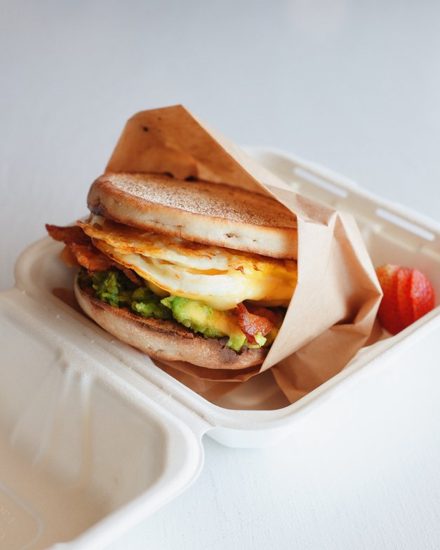 The breakfast sandwich at the Market