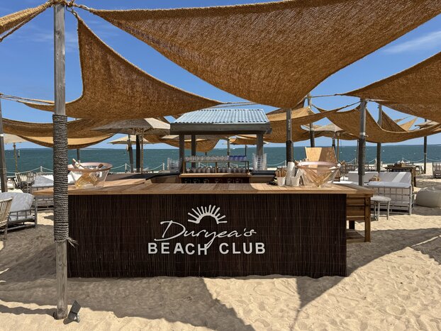 The Sandbox seating area at the Beach Club at Duryea's Orient Point